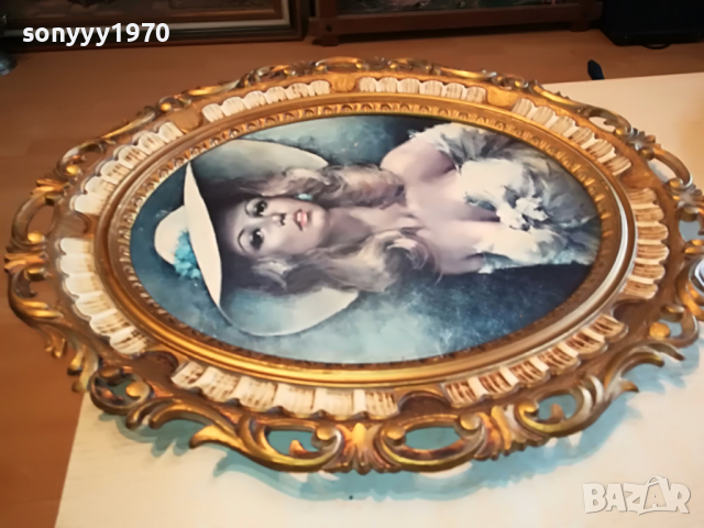 КАРТИНА КРАСИВА ДАМА-ВНОС ГЕРМАНИЯ 70Х60СМ 0704221216, снимка 2 - Антикварни и старинни предмети - 36375064