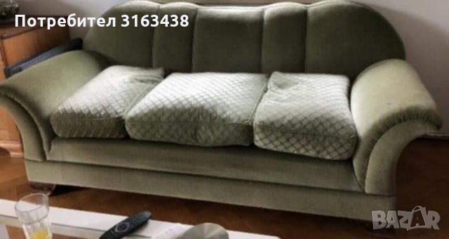 Винтидж диван тройка + фотьойл, снимка 4 - Дивани и мека мебел - 36014408