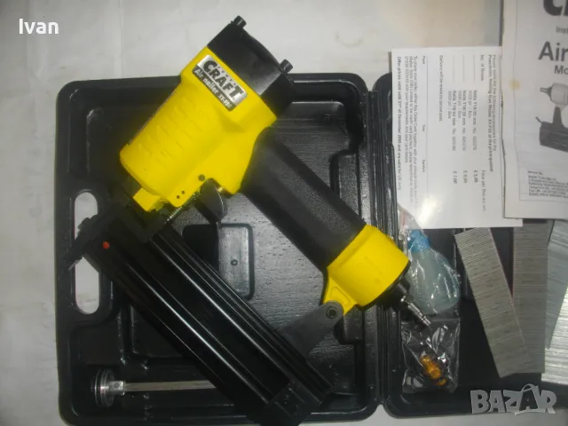 НОВ НЕМСКИ ПНЕВМАТИЧЕН ТАКЕР ЗА ПИРОНИ 15-50мм Пълен комплект POWER CRAFT, снимка 16 - Други инструменти - 47977578