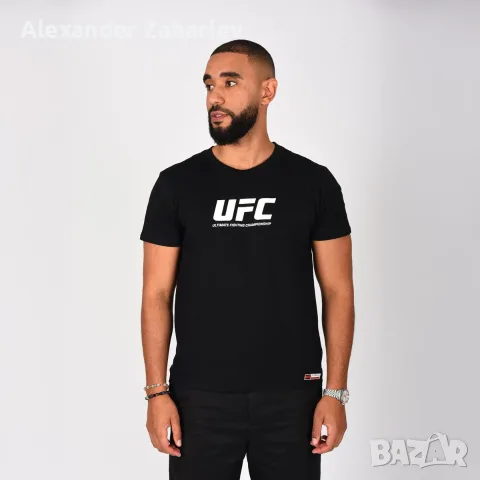 Мъжка тениска UFC черна официална – Колекция 2025/2026