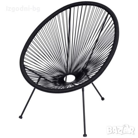 Черен градински метален стол, снимка 3 - Столове - 44836451