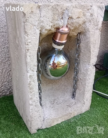 АРТ ИНСТАЛАЦИЯ "Beton chain vintage led lamp " - ПРОМО, снимка 2 - Лед осветление - 51807491