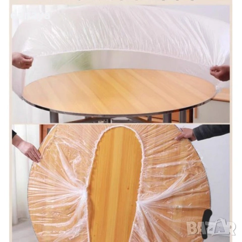 6405 Еднократни прозрачни покривки за кръгла маса 180 см – 10 броя в комплект, снимка 2 - Аксесоари за кухня - 53377705