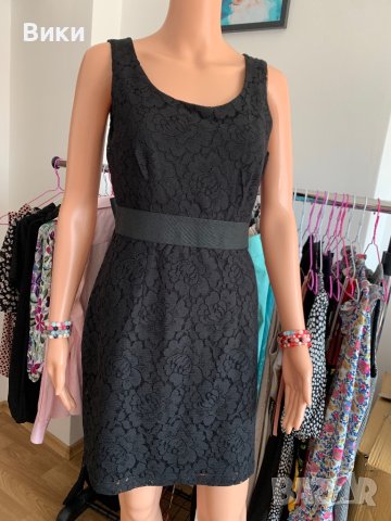 HM черна рокля от дантела размер S, снимка 8 - Рокли - 40819595