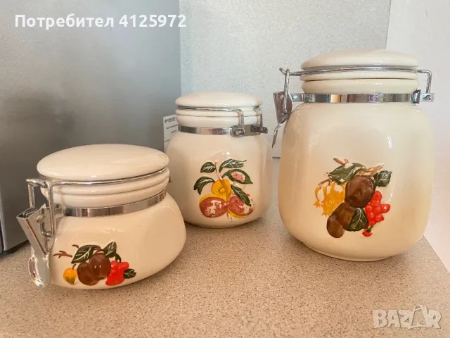 Комплект 3 бр буркани за подправки, съхранение със закопчалка, снимка 3 - Други - 49159934