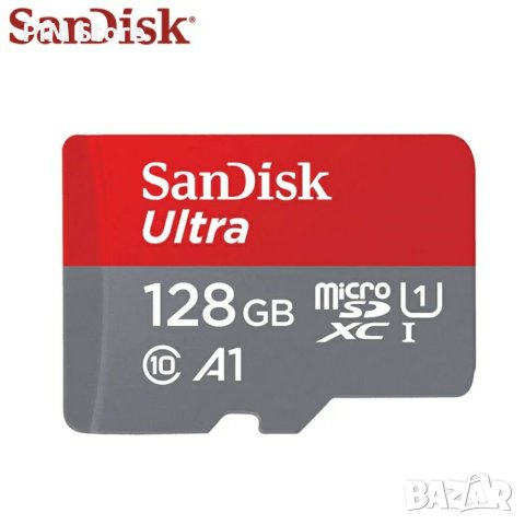 Карта памет SanDisk Ultra microSDXC 128GB + SD Adapter, снимка 1 - Карти памет - 41462010