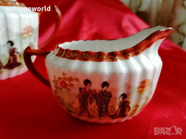 Китайски Костен Порцелан Комплект за Чай ,Маркиран!, снимка 3 - Антикварни и старинни предмети - 36062441