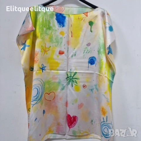 Луксозна плажна туника от 100% коприна – стил и комфорт за летните дни, снимка 2 - Туники - 52184909