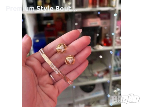 комплект гривна и обеци от медицинска стомана 