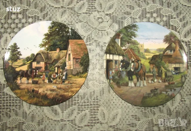 Колекционерски декоративни порцеланови чинии Royal Doulton, сет 2 бр. , снимка 2 - Декорация за дома - 55775404