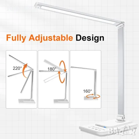 ЛЕД настолна лампа oxylops с различни режими и грижа за очите, снимка 6 - Настолни лампи - 48647797
