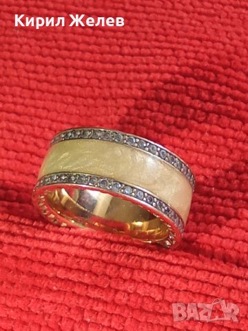 T1 ALE R 50 ПОЗЛАТЕН СКЪПОЦЕНЕН ЕМАЙЛИРАН ПРЪСТЕН PANDORA МАРКОВО ФЕШЪН БИЖУ с ДИАМАНТЧЕТА 25266 