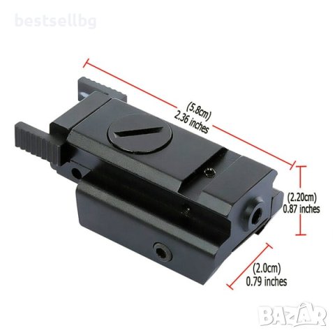 Червен лазерен мерник прицел за пистолет глок въздушна пушка еърсофт, снимка 7 - Оборудване и аксесоари за оръжия - 41893189