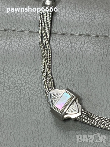 Сребърна верижка за джобен часовник със седефени елементи, снимка 8 - Мъжки - 51454790