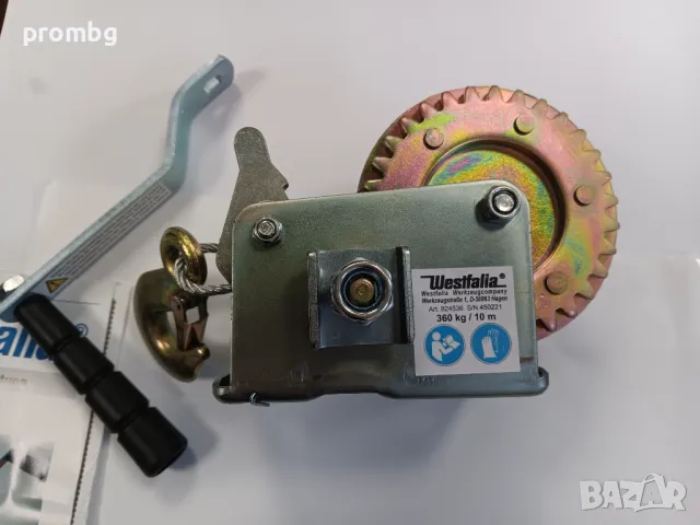 ръчна лебедка Westfalia Германия до 360 кг, 10 м, високо качество, снимка 7 - Други инструменти - 48027145