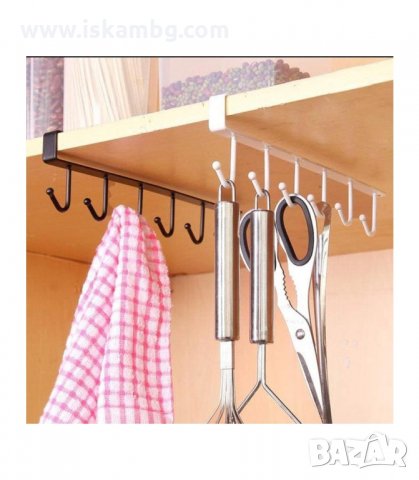 КУХНЕНСКА ЗАКАЧАЛКА ЗА ЧАШИ И ПРИБОРИ С 6 КУКИ - код 2065, снимка 3 - Аксесоари за кухня - 33963381