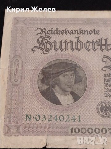 РАЙХ БАНКНОТА 100 000 марки 1923г. Германия УНИКАТ ЗА КОЛЕКЦИОНЕРИ 36809, снимка 2 - Нумизматика и бонистика - 39898867