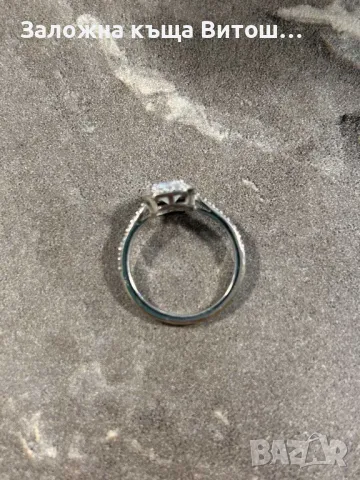 Златен пръстен със бял циркон Glamira 2.9гр. 18 карата бяло злато, снимка 3 - Пръстени - 47304846