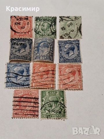 Винтидж ПОЩЕНСКИ марки Крал Джордж 5, снимка 2 - Филателия - 52950487