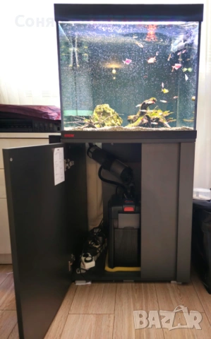 Аквариум с поставка / шкаф EHEIM Vivaline 150 + цялостно оборудване, снимка 5 - Аквариуми - 53072577