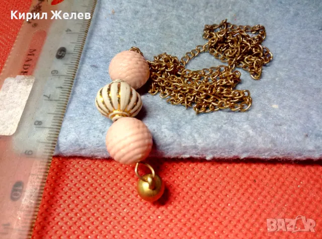 КРАСИВО ФИНО ПОЗЛАТЕНО АР НУВО СТИЛ КОЛИЕ БЛАГОРОДНА СТОМАНА с МЕДАЛЬОН 47373, снимка 4 - Колиета, медальони, синджири - 47336456