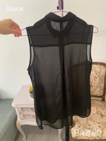 Дамска риза в черно размер М, снимка 10 - Ризи - 44687418