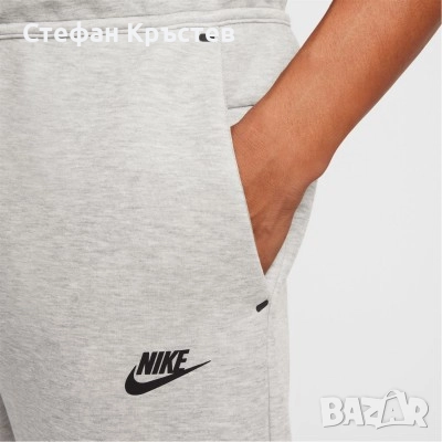 Оригинален NIKE Tech Fleece "Heather Grey" track pants S размер, снимка 3 - Спортни дрехи, екипи - 52713799