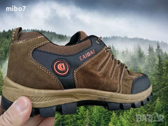 Мъжки маратонки с гумено директно излято ходило в кафяво, мод.02- CAIDAI, снимка 4 - Спортни обувки - 39943858