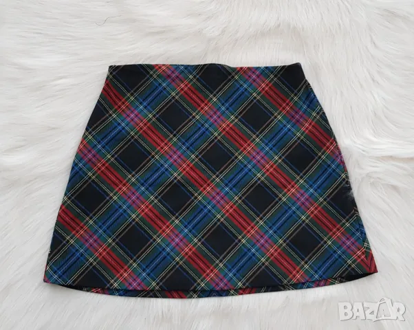 Дамска карирана пола ZARA S-M, снимка 6 - Поли - 48134519