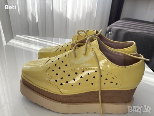 Екстравагантни жълти Обувки на платформа, снимка 2 - Дамски елегантни обувки - 41167127
