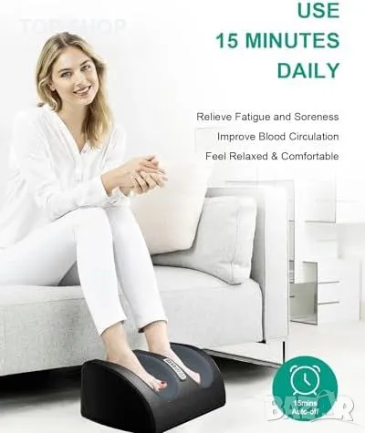 Нов Шиацу масажор за крака с нагряване и таймер, топлинна терапия масаж, снимка 2 - Масажори - 49945130