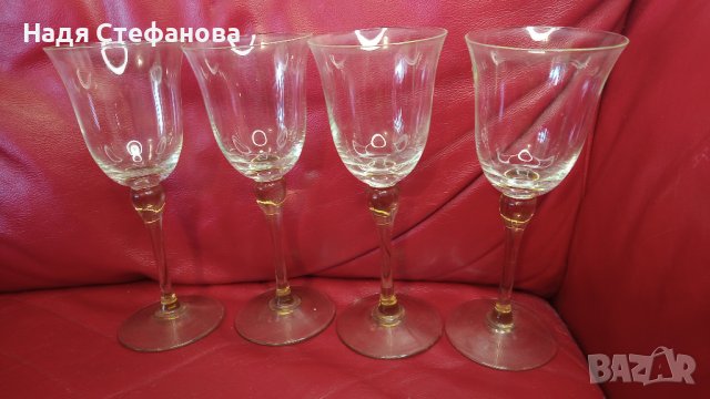 Чаши за вино 4 бр, високи, кафеникав нюанс, снимка 1 - Чаши - 44242000