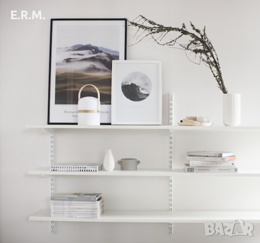 Модулна система от рафтове Регулируем висящ рафт 80см х 25см 20кг. на рафт, снимка 5 - Етажерки - 41552655