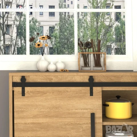 HOMCOM комплект обков за плъзгаща се врата с подова направляваща, снимка 8 - Други - 51140561