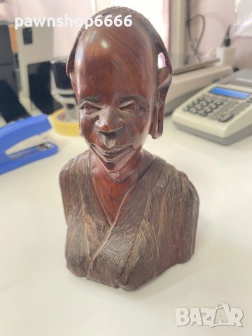Два броя африкански дървени бюста ръчно резбовани, снимка 8 - Други ценни предмети - 41685678