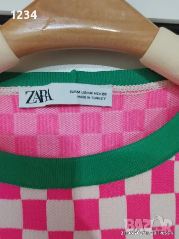 трикотажна рокля без ръкави на карета ZARA. , снимка 2 - Рокли - 55753890