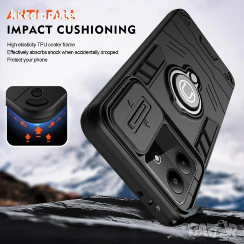 ZTE Blade A54 Удароустойчив Ring Holder Калъф и Протектор, снимка 6 - Калъфи, кейсове - 53043175