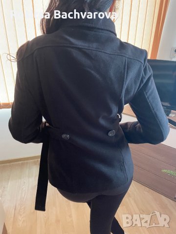 Черно късо палто, размер М, снимка 9 - Палта, манта - 38896011