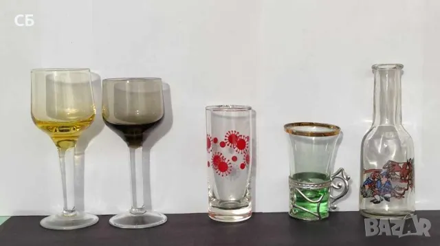 Стари комплекти руски и български чаши за аперитив