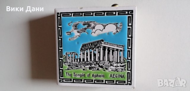 кибрит подложка порцелан ретро Temple of Aphaea Гърция остров Aigina, снимка 3 - Колекции - 34809147