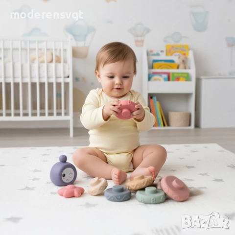 Меки сензорни блокчета - 8 бр, снимка 2 - Дрънкалки и чесалки - 52550576