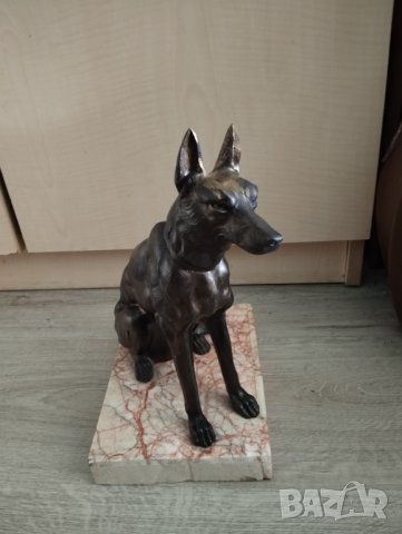 стара статуетка-белгийска овчарка, снимка 2 - Антикварни и старинни предмети - 41415308