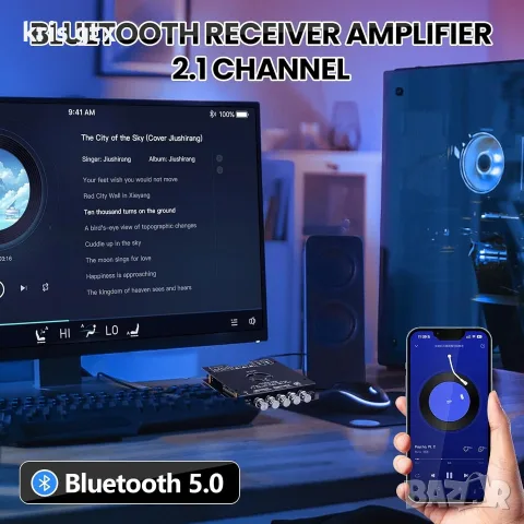 ZK-HT21 Bluetooth 2.1 канален аудио усилвател 160W×2+220W, снимка 4 - Ресийвъри, усилватели, смесителни пултове - 54754789