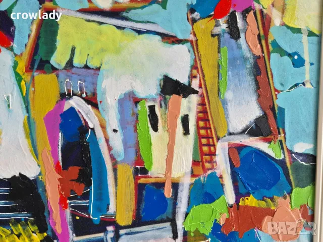 Иван Яхнаджиев Градски пейзаж 2024 година маслени бои №22, снимка 4 - Картини - 49250428