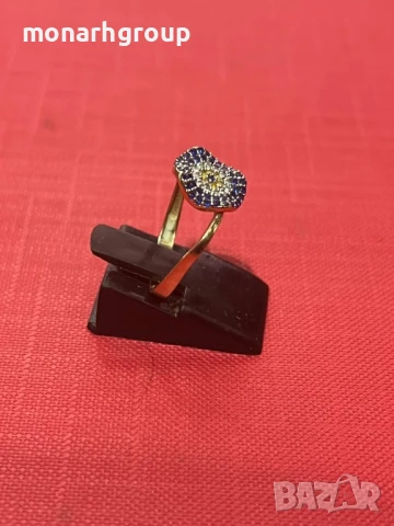 Златен пръстен/ изкривен/, снимка 2 - Пръстени - 51180818