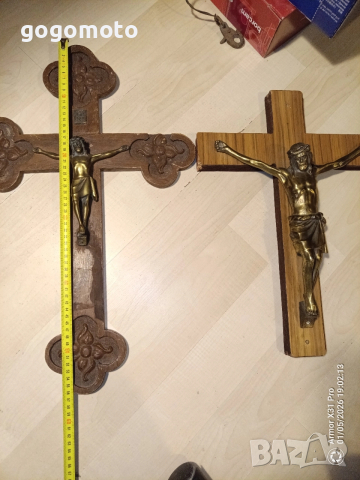 Стар кръст разпятие Христово,голям,тежък кръст от божи гроб,донесен преди 50,Исус Христос
