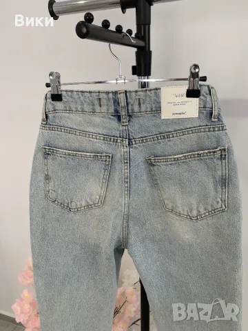 Дънки МОМ с висока талия, снимка 9 - Дънки - 49386283