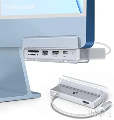 Нов 6 в 1 USB C хъб адаптер за iMac, снимка 6 - Друга електроника - 49451223