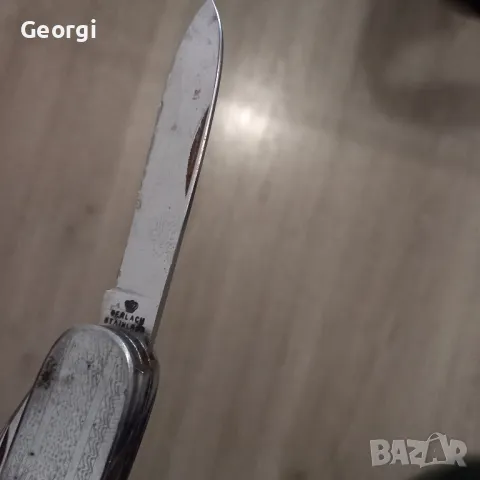 джобни ножове металният е полски Gerlach зеленият български, снимка 5 - Колекции - 49612523