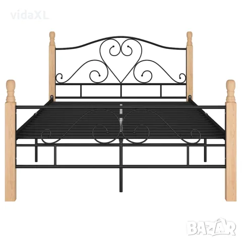 vidaXL Рамка за легло, черна, метал, 120x200 cм, снимка 3 - Спални и легла - 56146862
